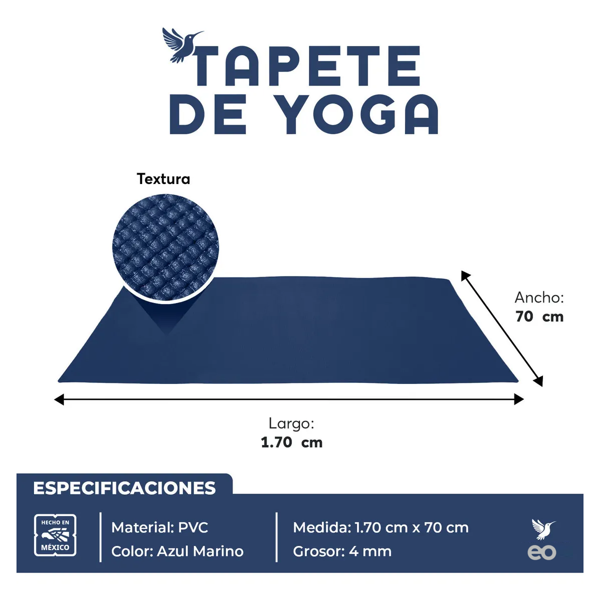 Foto 4 pulgar | Tapete para Yoga Azul