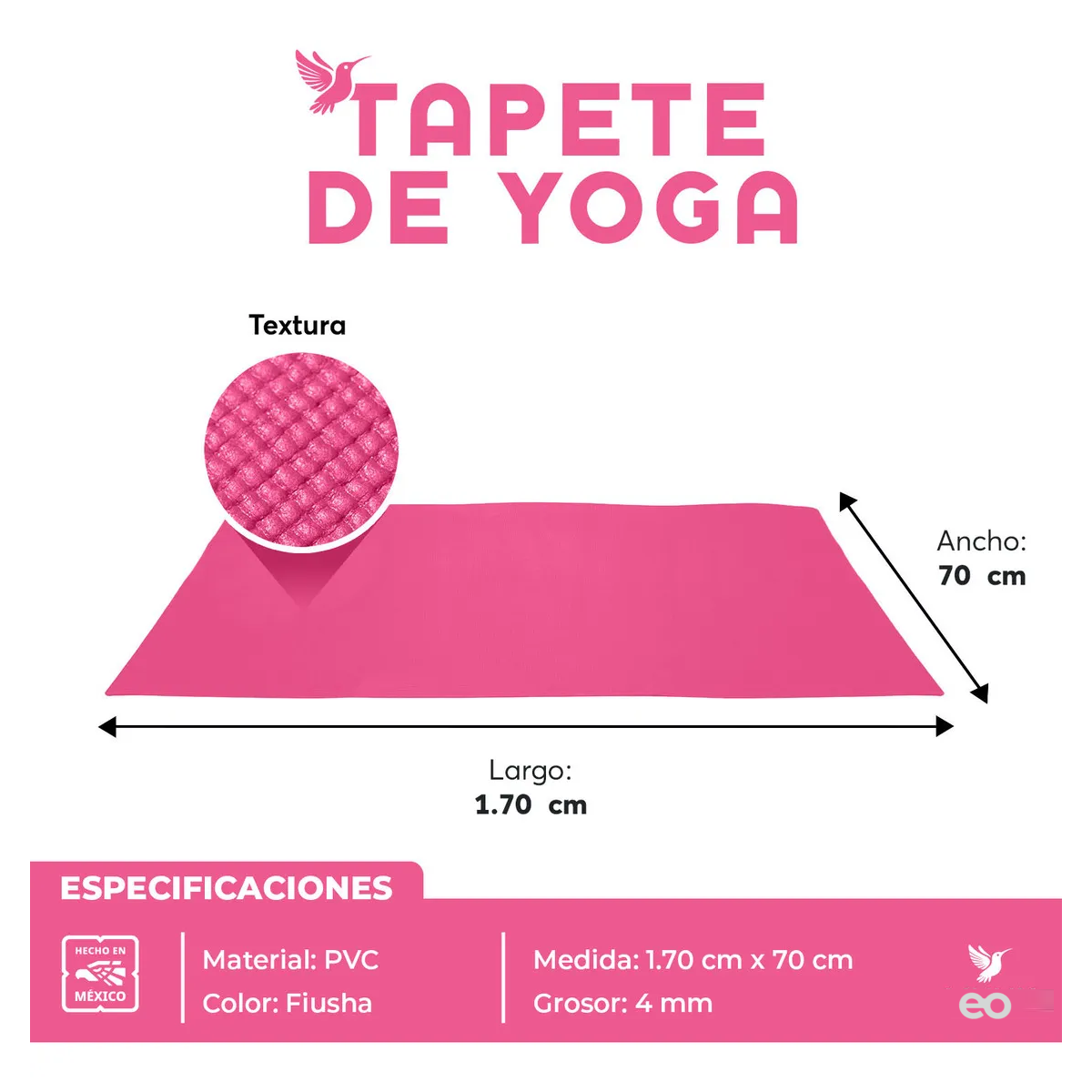 Foto 3 | Tapete para Yoga Rosa