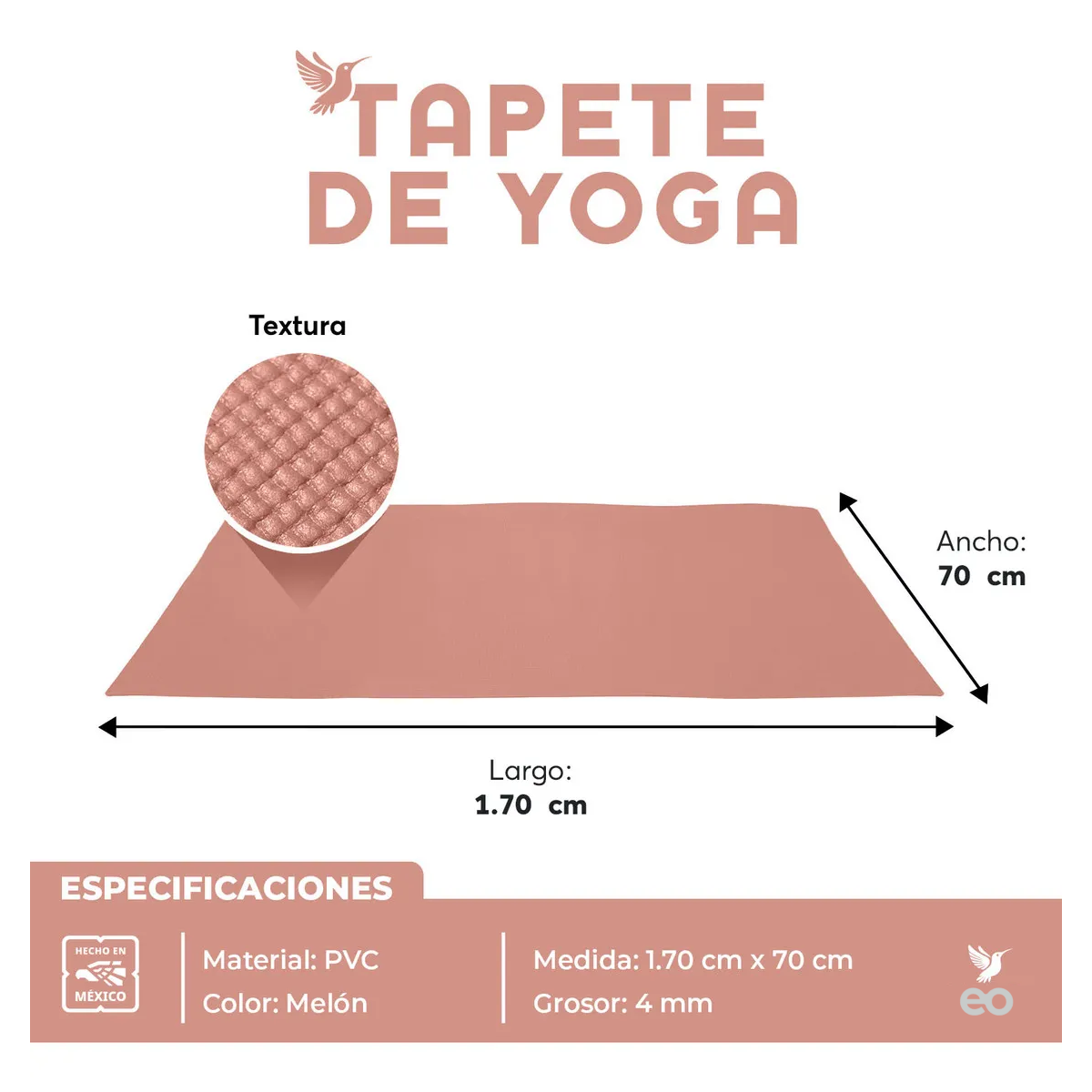 Foto 4 pulgar | Tapete para Yoga Rosa