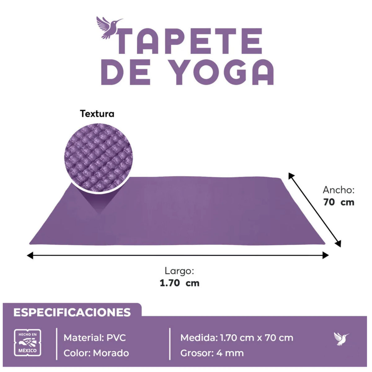 Foto 2 | Tapete Portátil para Yoga Eo Safe Imports Esi-18866 Púrpura