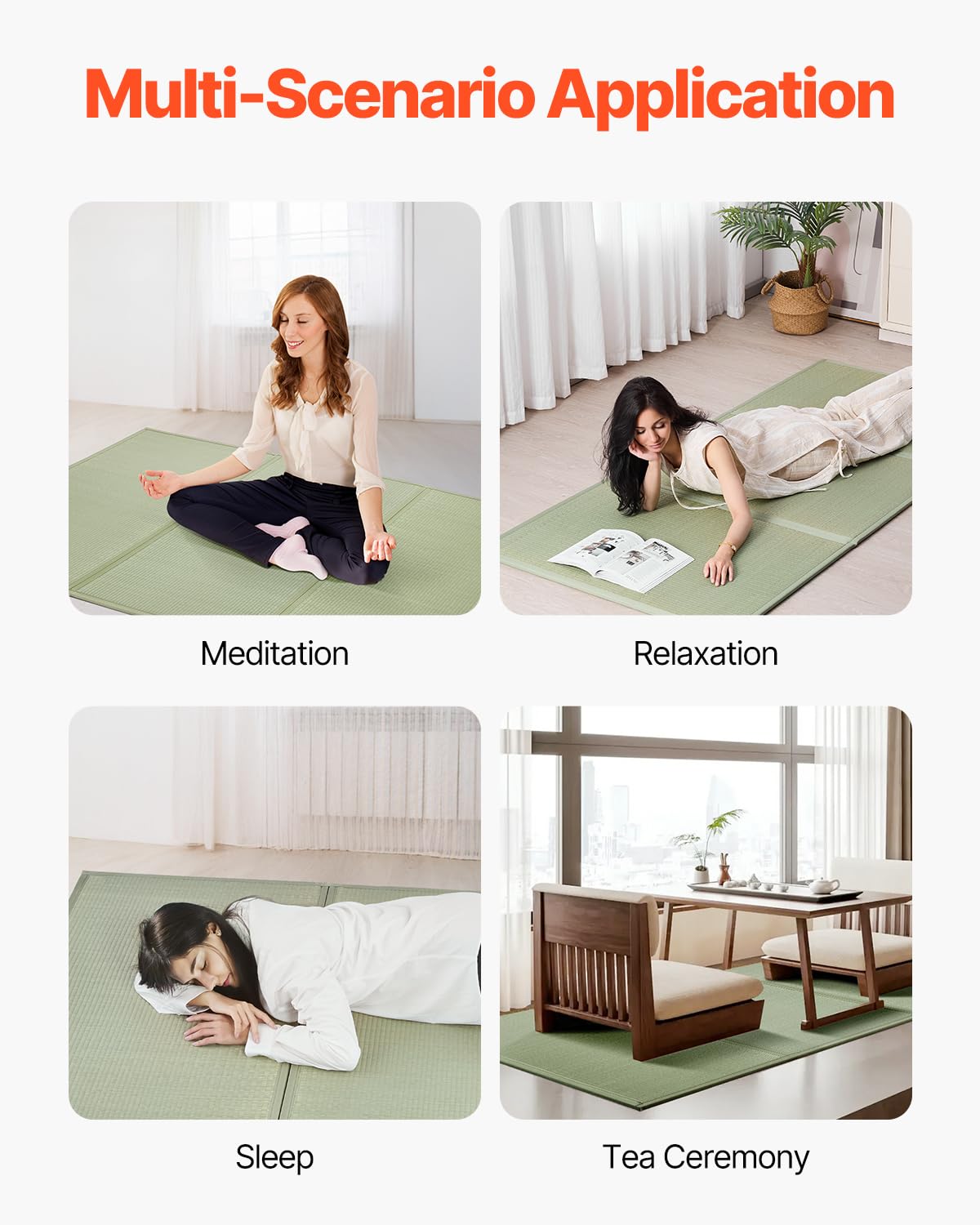 Foto 8 pulgar | Tapete De Tatami Vevor Japanese Extended Twin Xl 100% Rush Grass - Venta Internacional.
