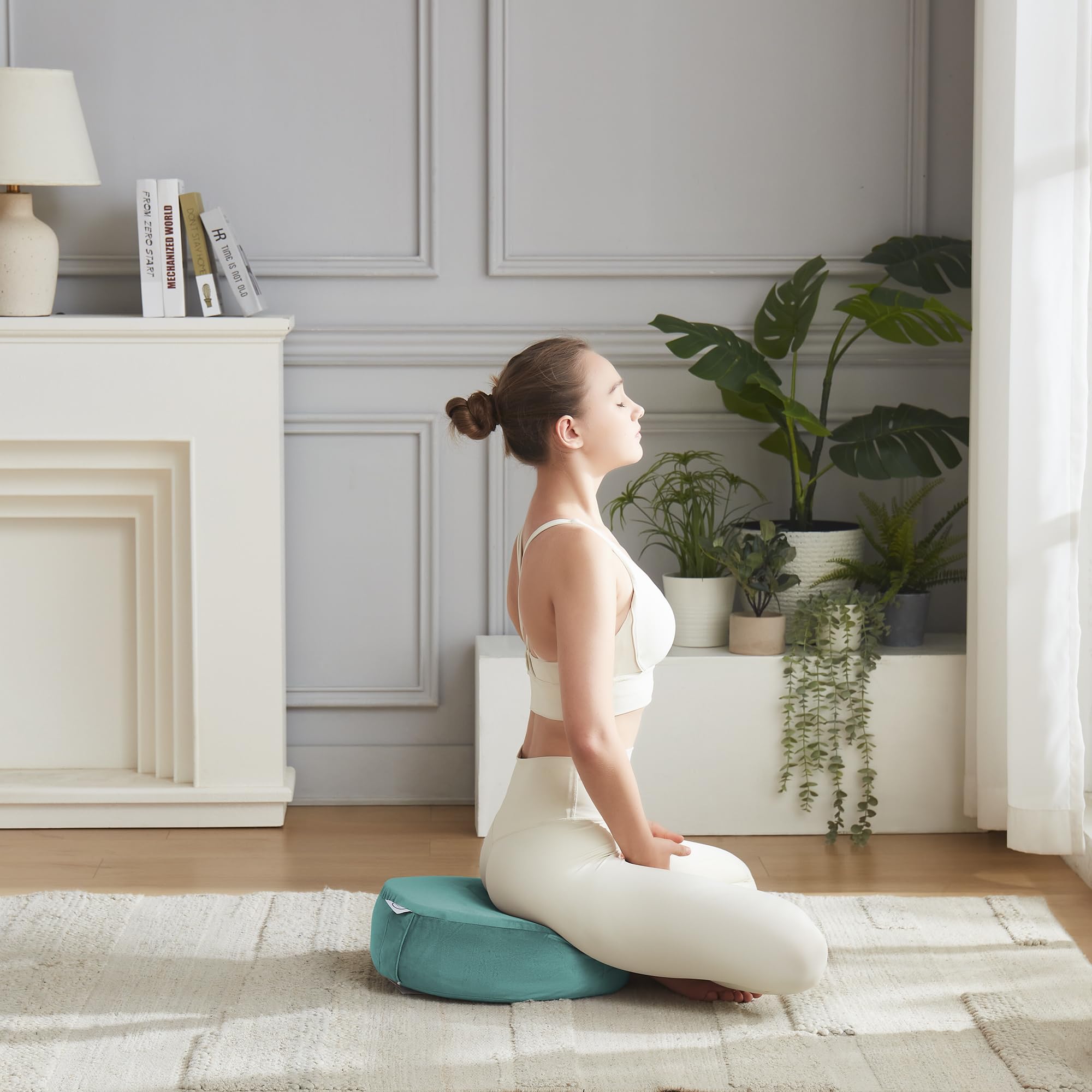 Foto 2 | Cojín De Meditación Para Suelo, Colección Sweet Home, Color Verde Azulado - Venta Internacional.