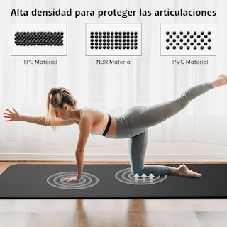 Foto 2 | Tapete Yoga Belug Pilates Ejercicio 10 Mm Antideslizante Negro