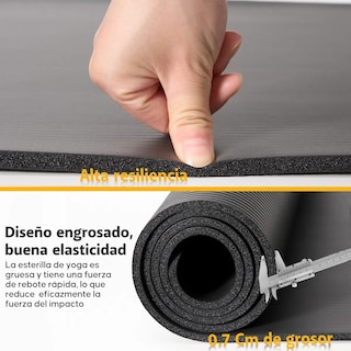 Foto 3 | Tapete Yoga Belug Pilates Ejercicio 10 Mm Antideslizante Negro