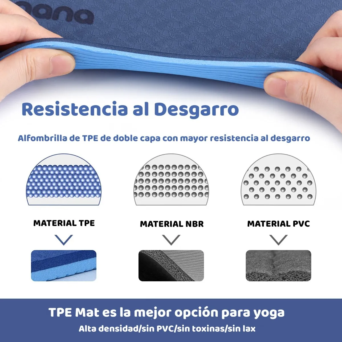 Foto 2 | Tapete para Yoga Belug Azul 183 x 61 cm