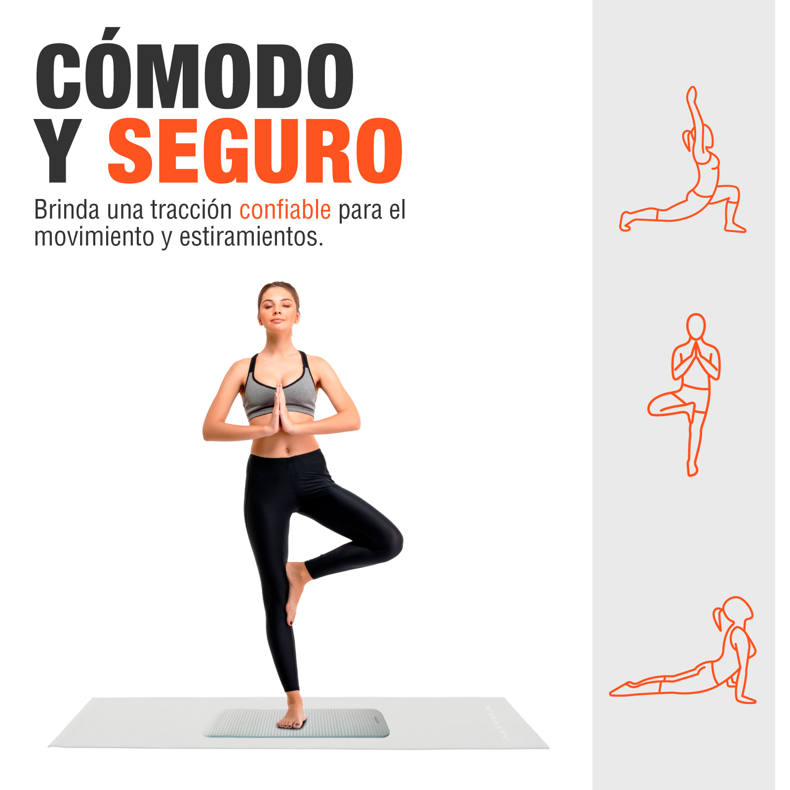 Foto 4 | Tapete Apoyo De Rodillas Altera Yoga Mat Soporte Pilates Gym Aguamarina