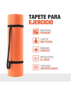 Foto 2 | Tapete De Yoga Mat Antiderrapante Altera Fitness Pilates Gym - Naranja