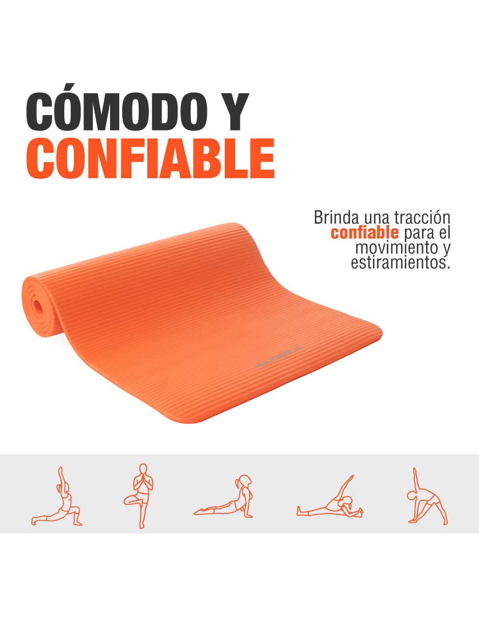 Foto 4 pulgar | Tapete De Yoga Mat Antiderrapante Altera Fitness Pilates Gym - Naranja