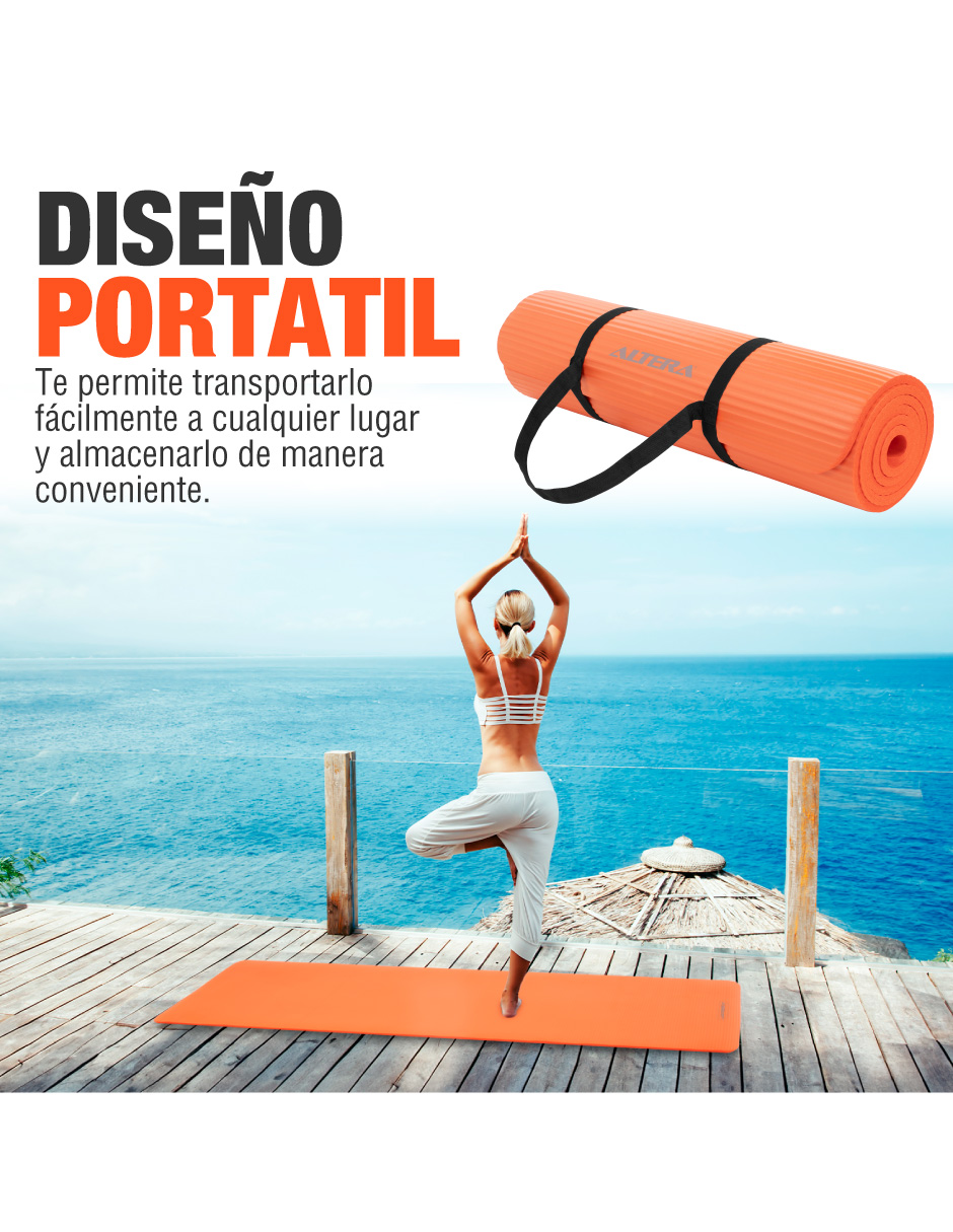 Foto 6 pulgar | Tapete De Yoga Mat Antiderrapante Altera Fitness Pilates Gym - Naranja
