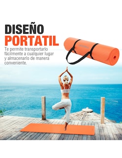 Foto 5 | Tapete De Yoga Mat Antiderrapante Altera Fitness Pilates Gym - Naranja