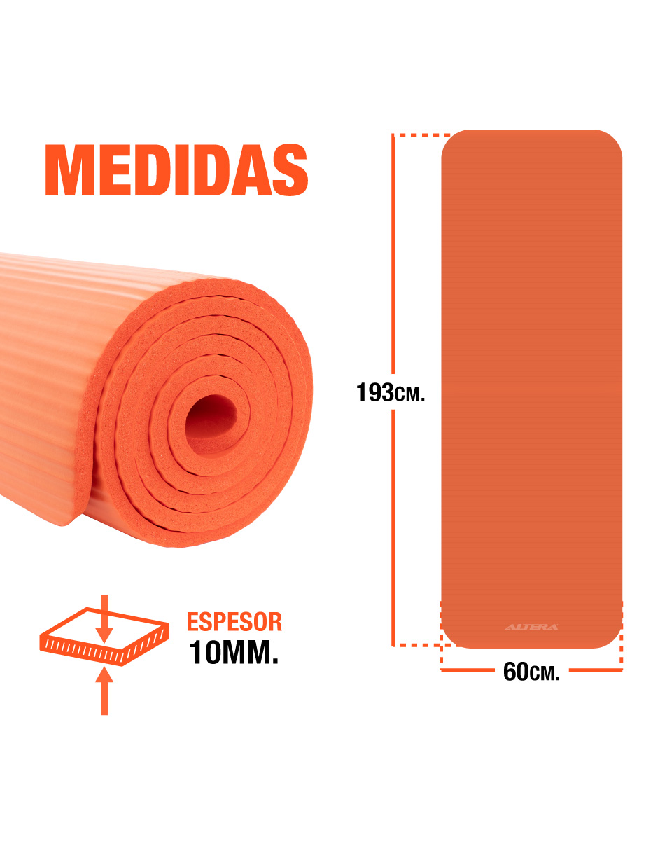 Foto 8 pulgar | Tapete De Yoga Mat Antiderrapante Altera Fitness Pilates Gym - Naranja