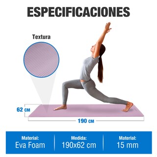 Foto 6 | Tapete Yoga Grueso 15 Mm Fitness Altera Nbr Antiderrapante - Petunia
