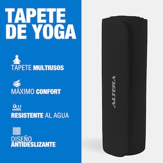 Foto 2 | Tapete Yoga Grueso 15 Mm Fitness Altera Nbr Antiderrapante - Negro