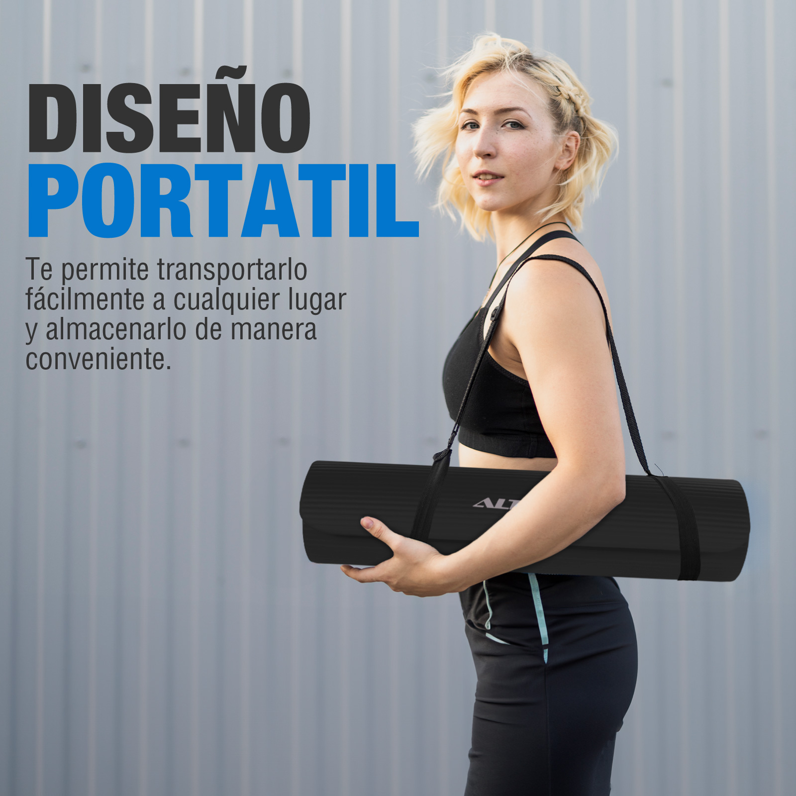 Foto 7 pulgar | Tapete Yoga Grueso 15 Mm Fitness Altera Nbr Antiderrapante - Negro
