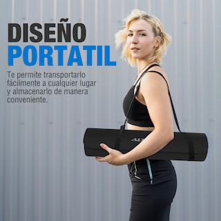 Foto 6 | Tapete Yoga Grueso 15 Mm Fitness Altera Nbr Antiderrapante - Negro