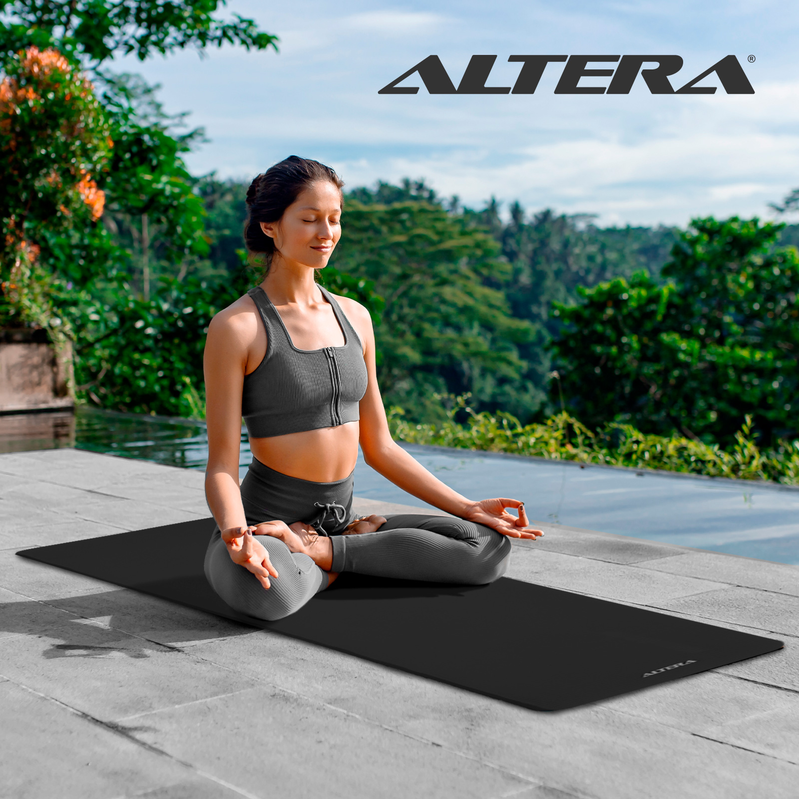 Foto 8 pulgar | Tapete Yoga Grueso 15 Mm Fitness Altera Nbr Antiderrapante - Negro