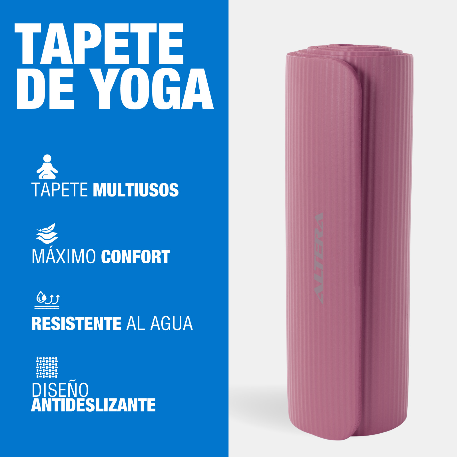 Foto 3 pulgar | Tapete Yoga Grueso 15 Mm Fitness Altera Nbr Antiderrapante - Uva
