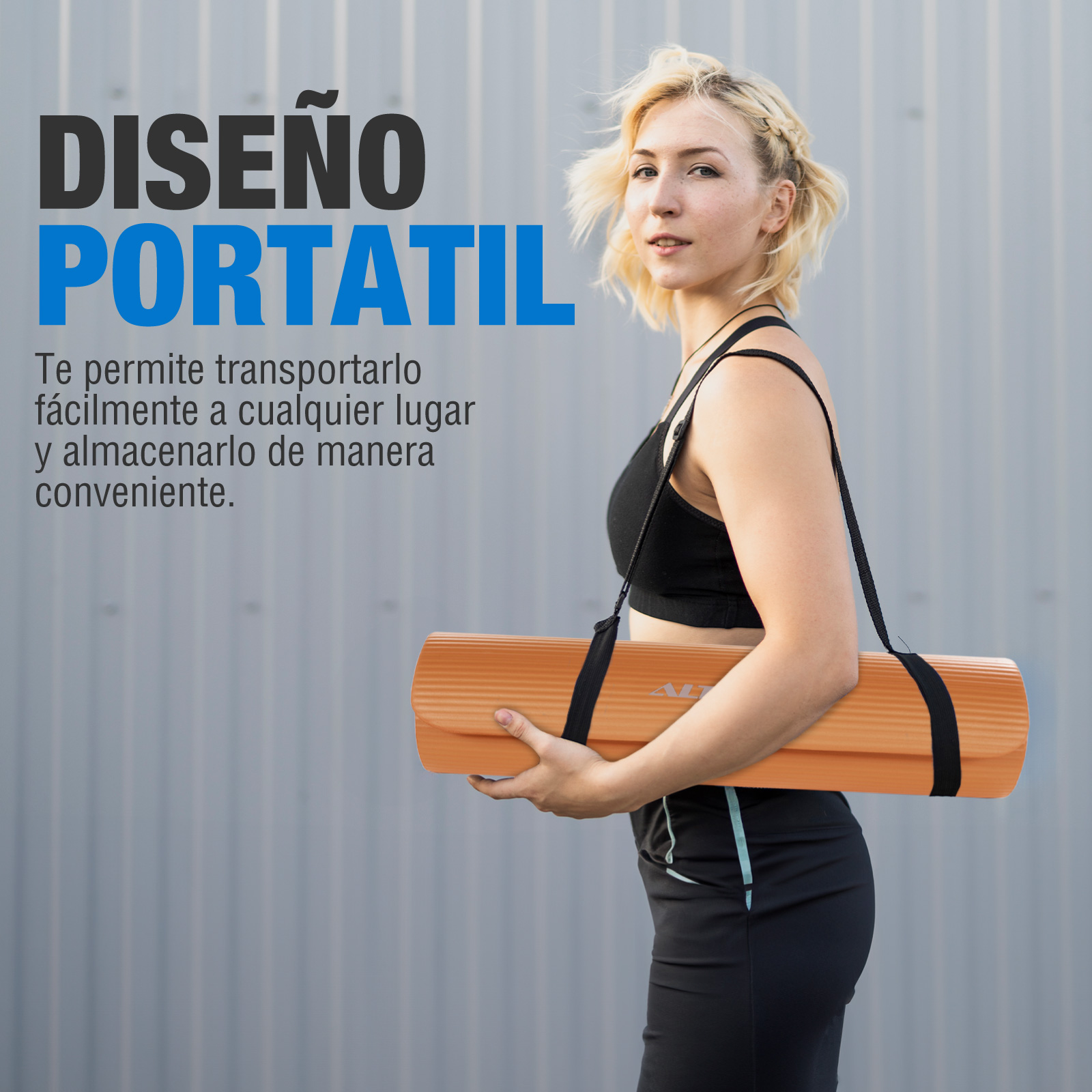 Foto 7 | Tapete Yoga Grueso 15 Mm Fitness Altera Nbr Antiderrapante - Mocha