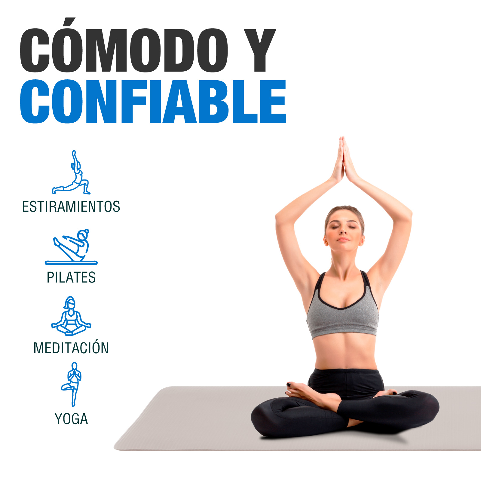Foto 4 pulgar | Tapete Yoga Grueso 15 Mm Fitness Altera Nbr Antiderrapante - Arena