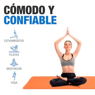 Foto 3 | Tapete Yoga Grueso 15 Mm Fitness Altera Nbr Antiderrapante - Naranja