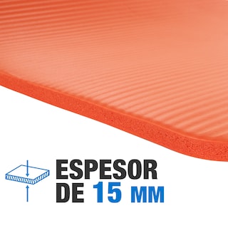 Foto 5 | Tapete Yoga Grueso 15 Mm Fitness Altera Nbr Antiderrapante - Naranja