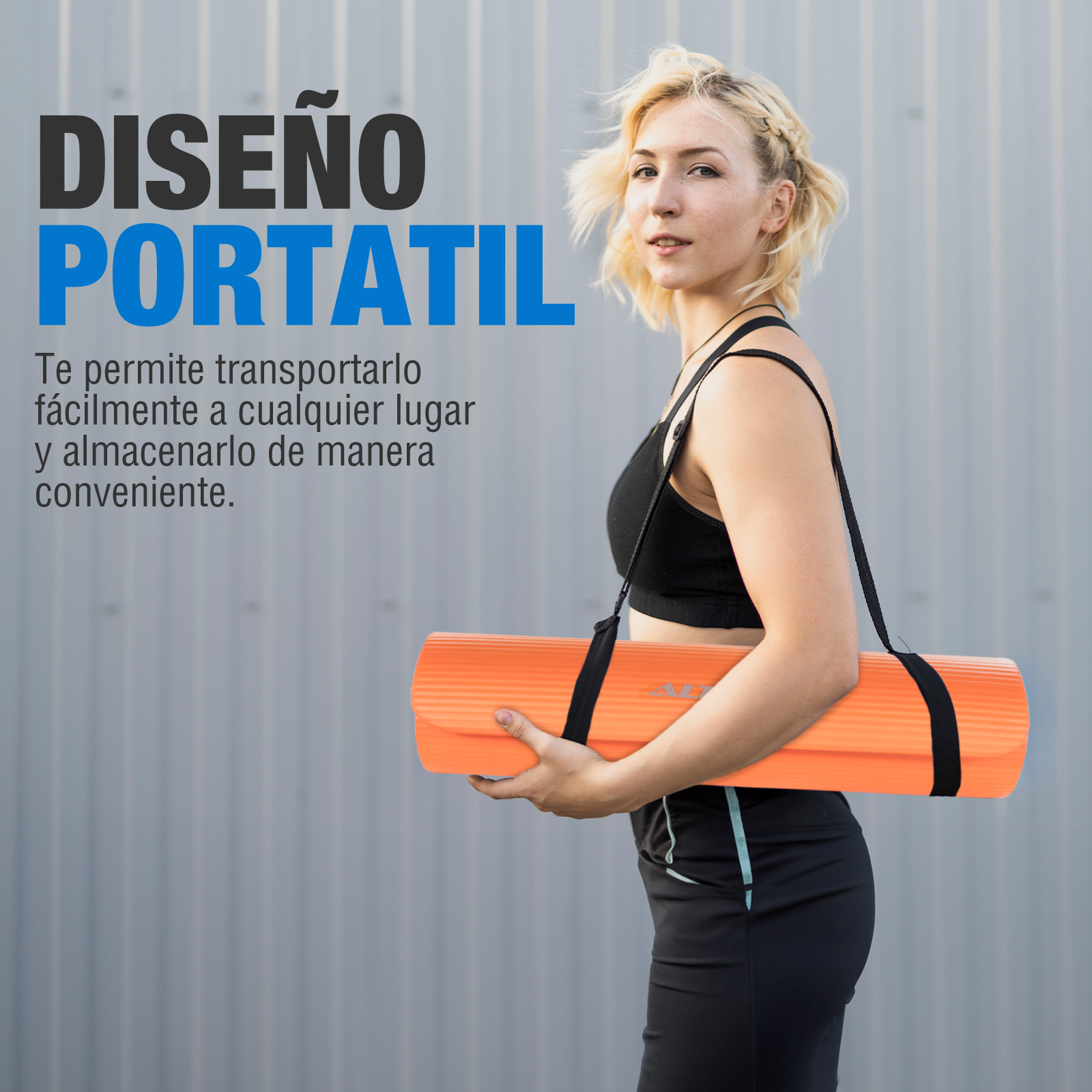 Foto 8 pulgar | Tapete Yoga Grueso 15 Mm Fitness Altera Nbr Antiderrapante - Naranja