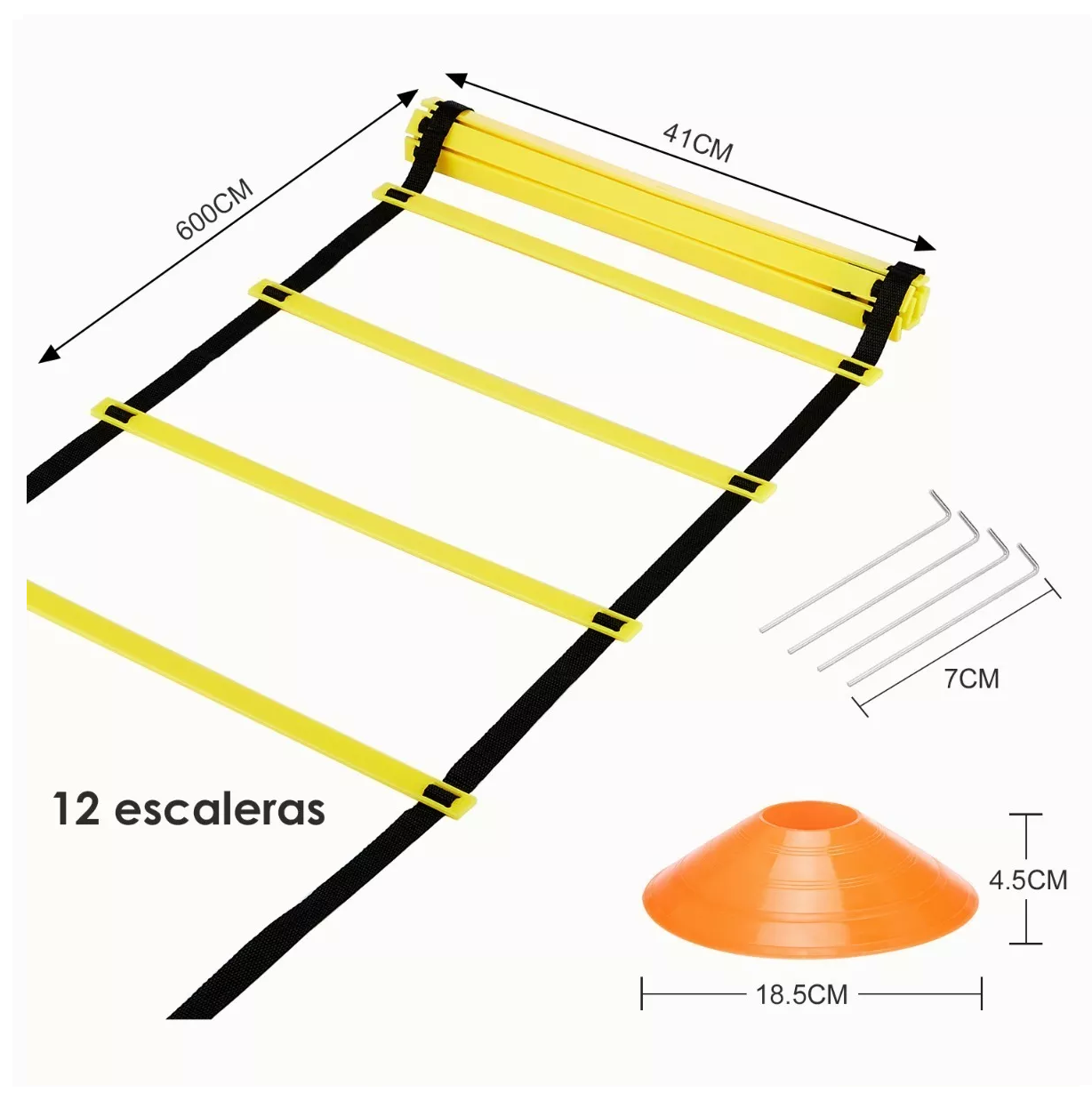 Foto 5 pulgar | Escalera de Agilidad Belug para Entrenamiento 19 Piezas