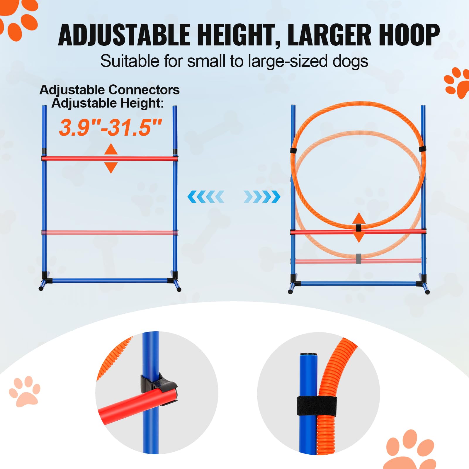 Foto 5 pulgar | Equipo De Entrenamiento De Agilidad Para Perros Vevor Con Altura Ajustable - Venta Internacional.