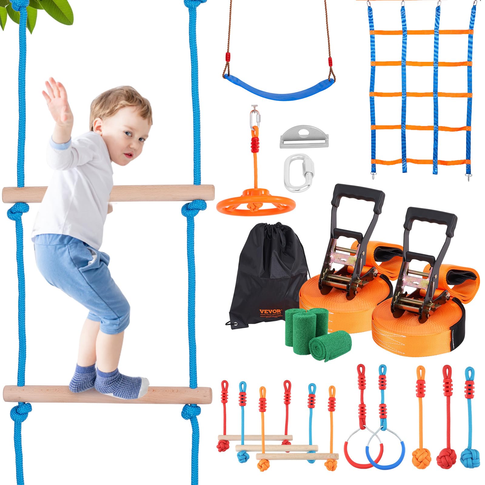 Foto 2 pulgar | Warrior Obstacle Course Vevor Warrior Para Niños Con 17 M De Slackline - Venta Internacional.