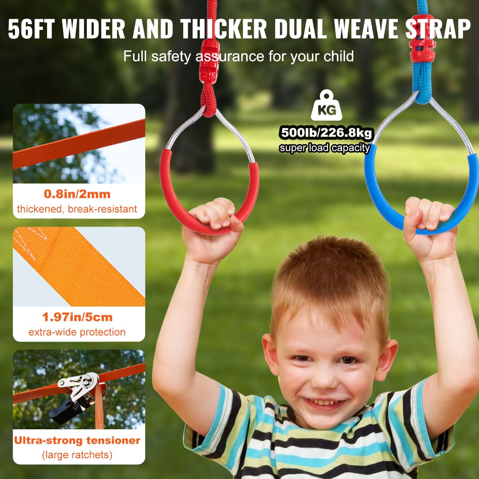 Foto 3 | Warrior Obstacle Course Vevor Warrior Para Niños Con 17 M De Slackline - Venta Internacional.