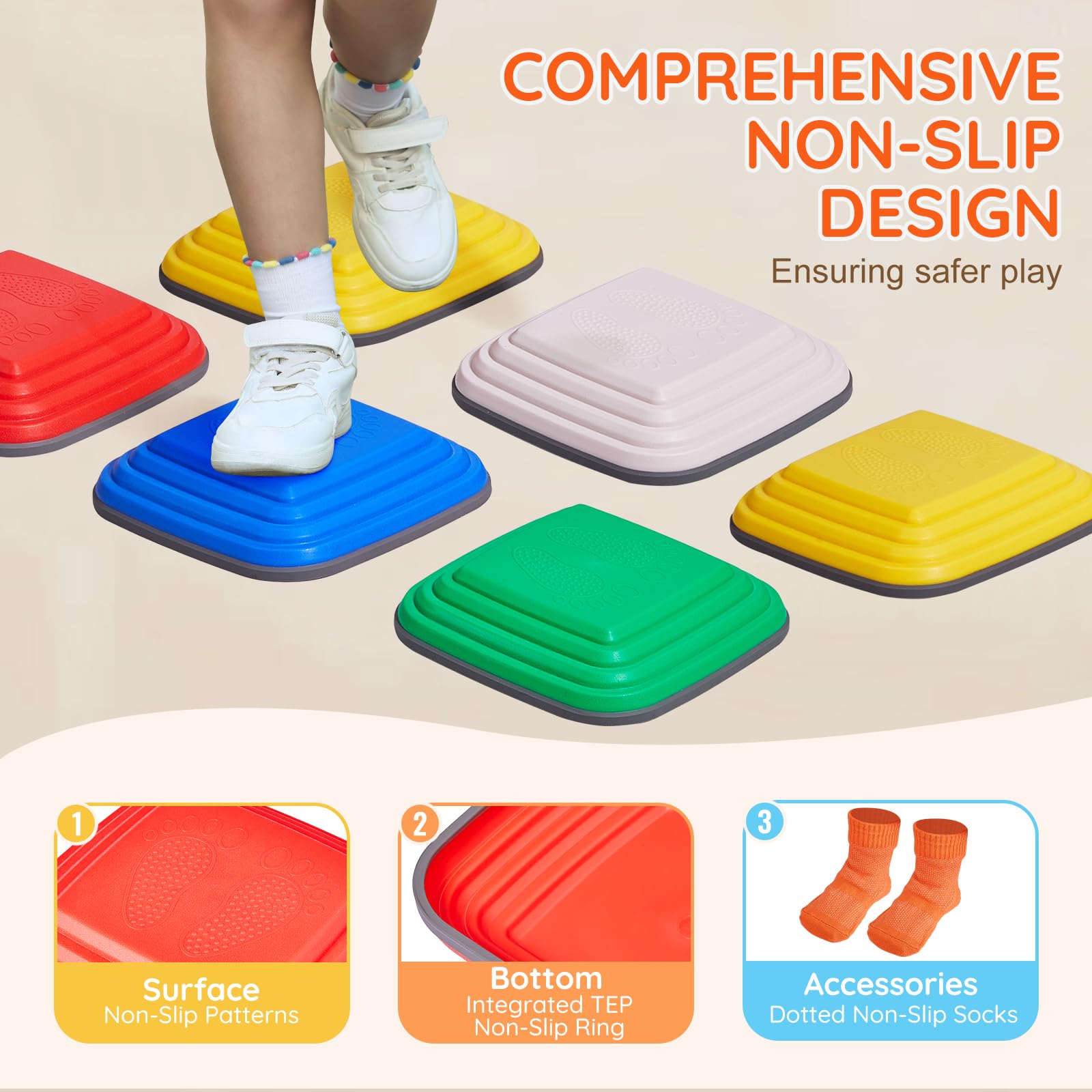 Foto 5 pulgar | Balance Stepping Stones Vevor Para Niños De Hasta 100 Kg, 10 Unidades - Venta Internacional.
