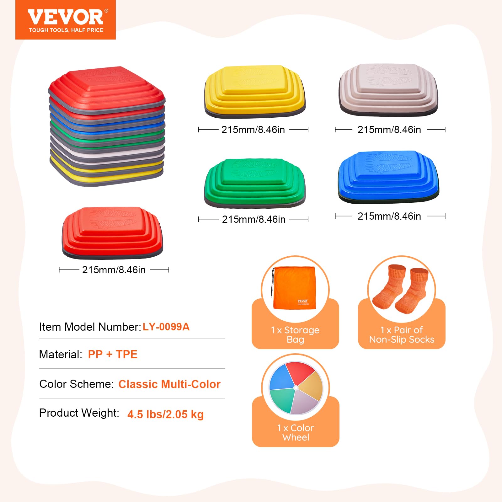 Foto 8 pulgar | Balance Stepping Stones Vevor Para Niños De Hasta 100 Kg, 10 Unidades - Venta Internacional.