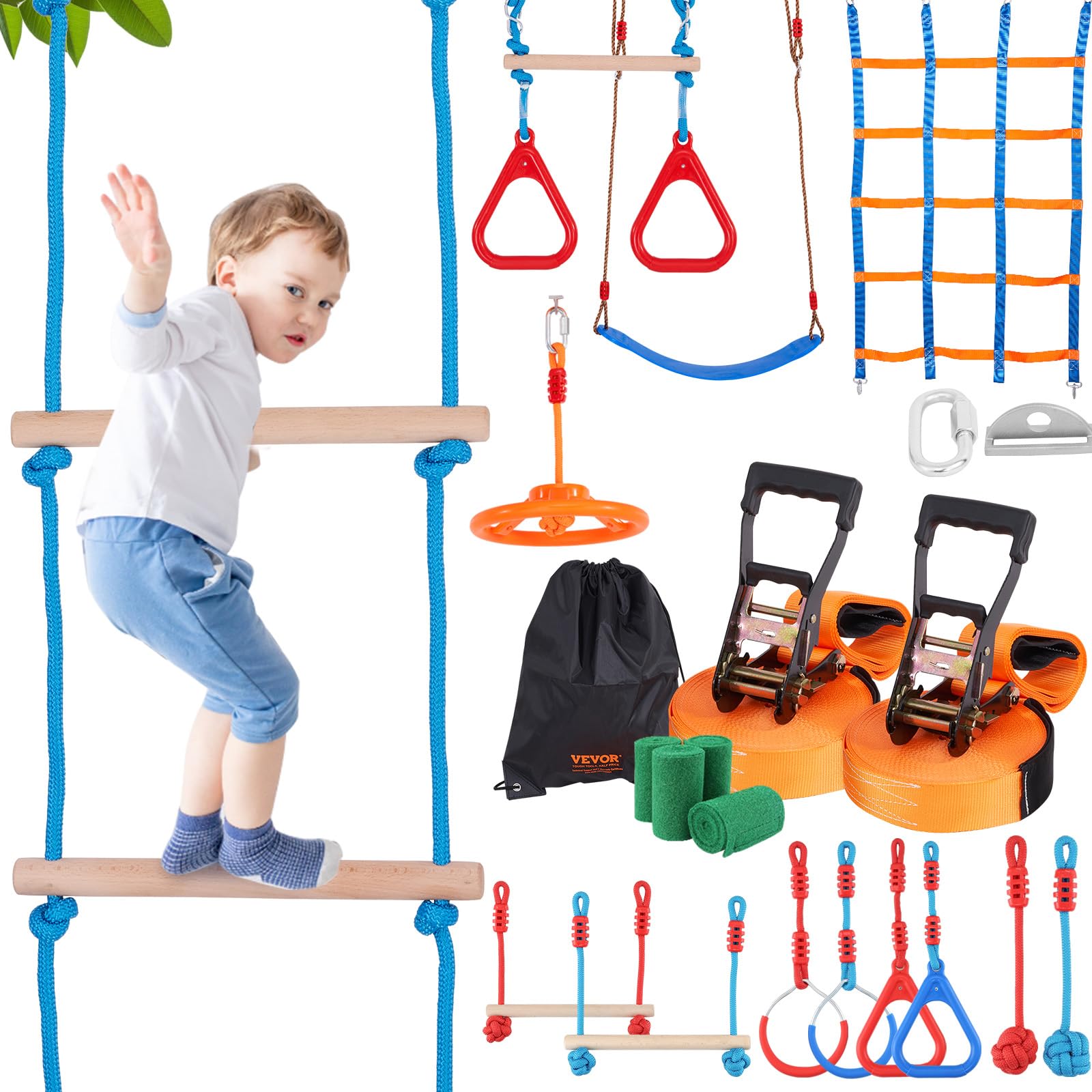 Foto 2 pulgar | Carrera De Obstáculos Ninja Warrior Vevor Para Niños Con 14 Obstáculos - Venta Internacional.