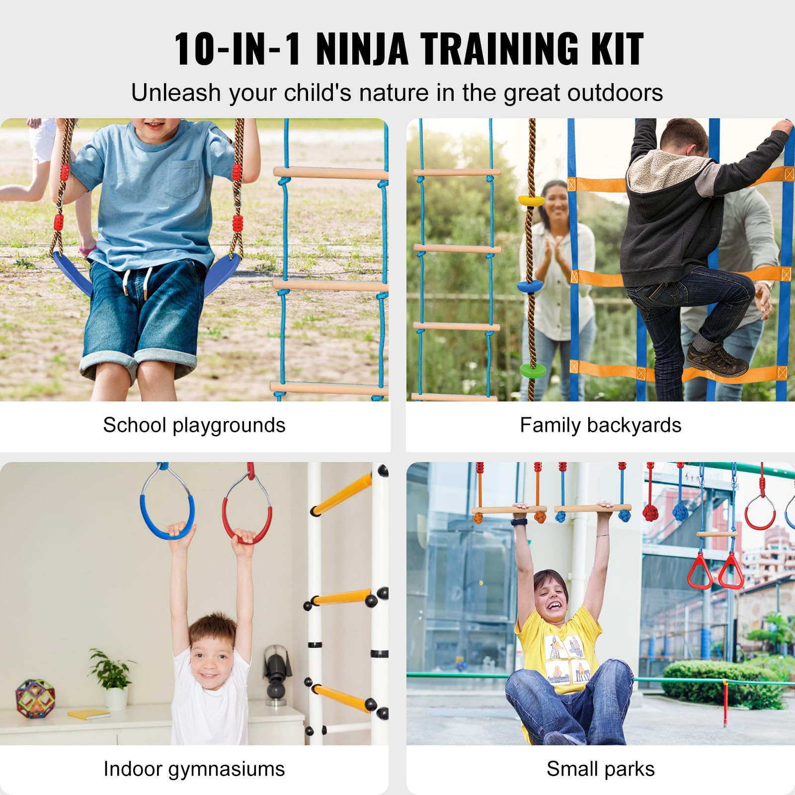 Foto 3 pulgar | Carrera De Obstáculos Ninja Warrior Vevor Para Niños Con 14 Obstáculos - Venta Internacional.