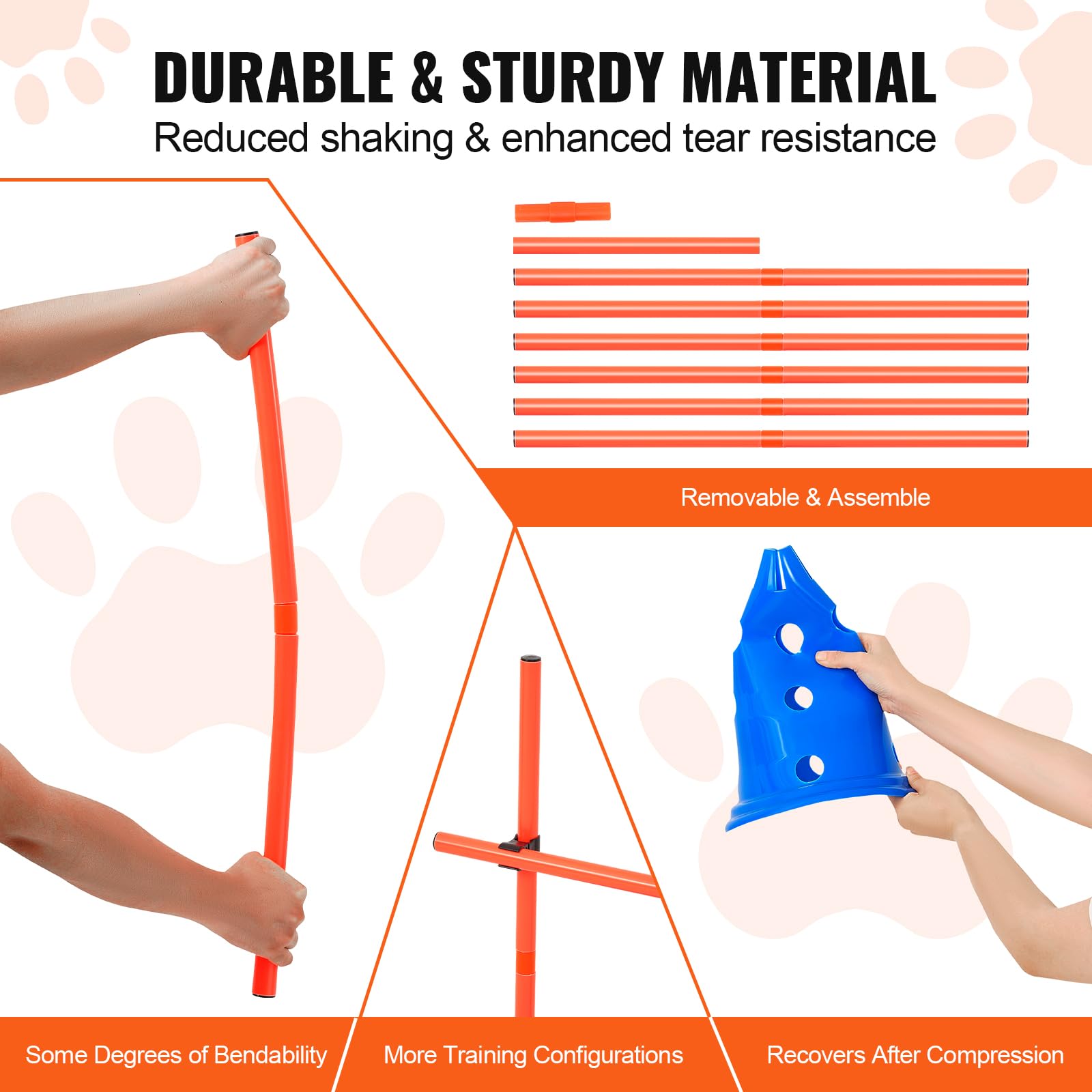 Foto 3 | Juego De Conos Vevor Para Perros Agility Hurdle Con 12 Conos Y 6 Varillas - Venta Internacional.