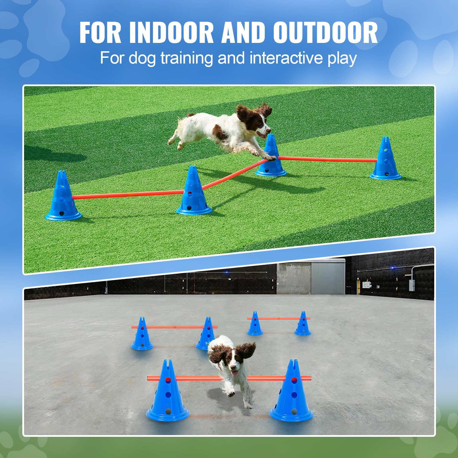 Foto 7 pulgar | Juego De Conos Vevor Para Perros Agility Hurdle Con 12 Conos Y 6 Varillas - Venta Internacional.