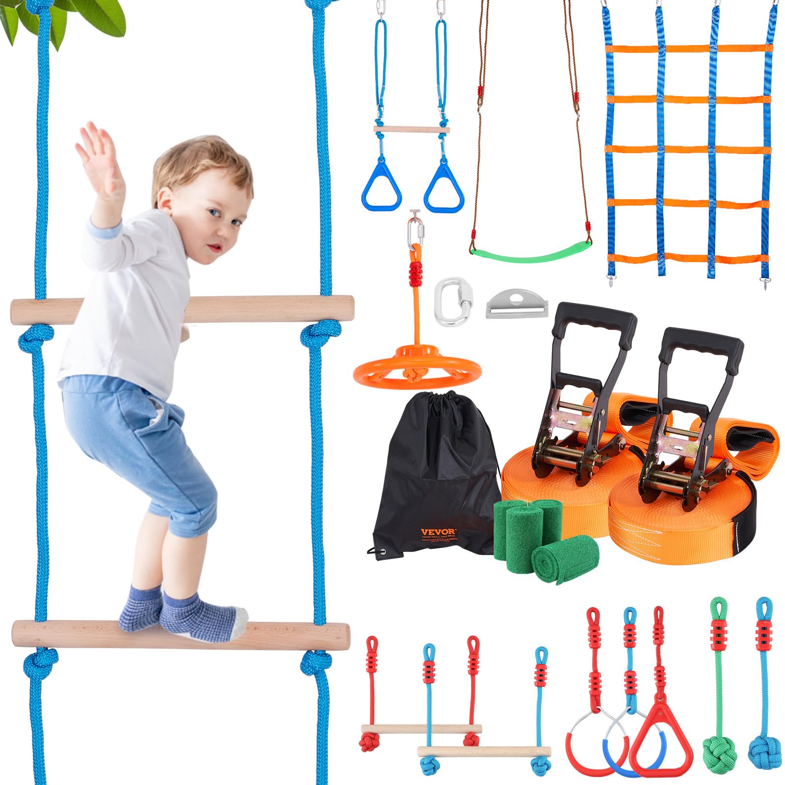 Carrera De Obstáculos Ninja Warrior Vevor Para Niños Con 2 X 20 M - Venta Internacional.