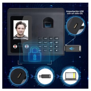 Foto 5 | Reloj Checador Huella Digital Reconocimiento Facial Elegate Negro