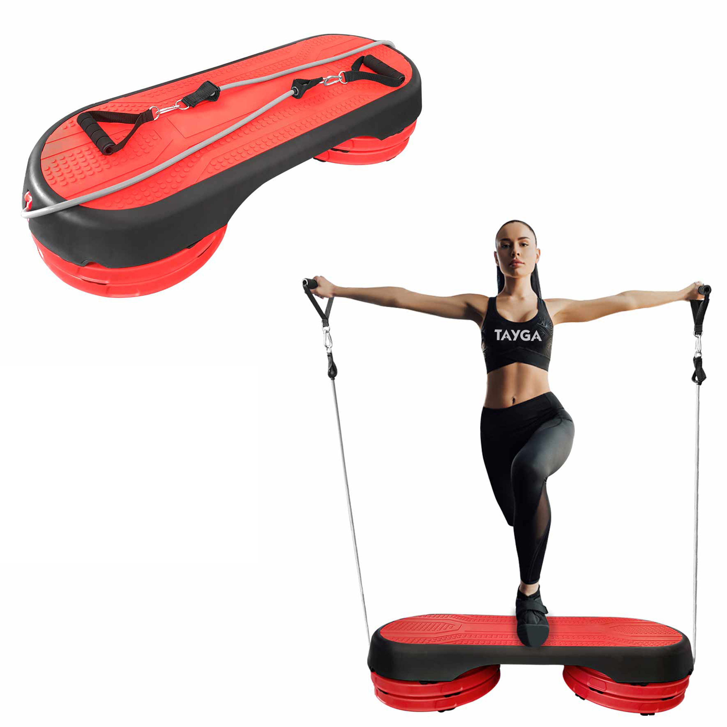 Foto 2 | Banco Step Tayga color Rojo de Aerobics Antiderrapante de Altura Ajustable