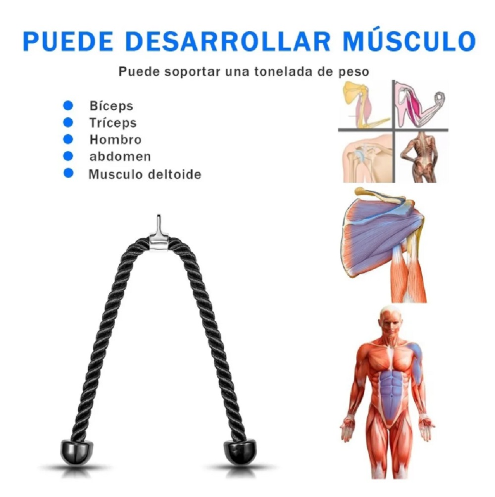 Foto 3 pulgar | Cuerda Entrenamiento Gym Tríceps para Desarrollo Muscular