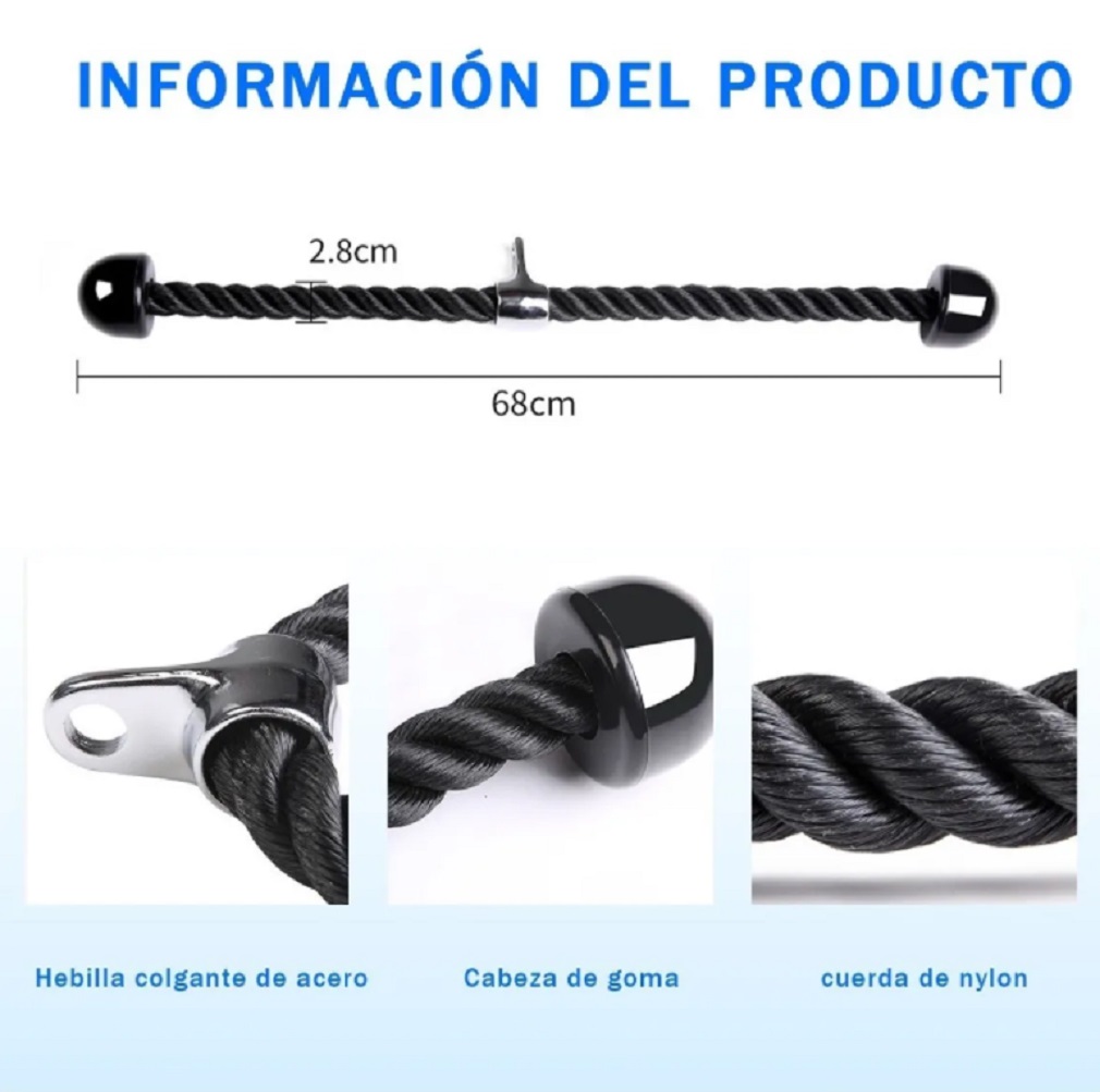 Foto 4 pulgar | Cuerda Entrenamiento Gym Tríceps para Desarrollo Muscular