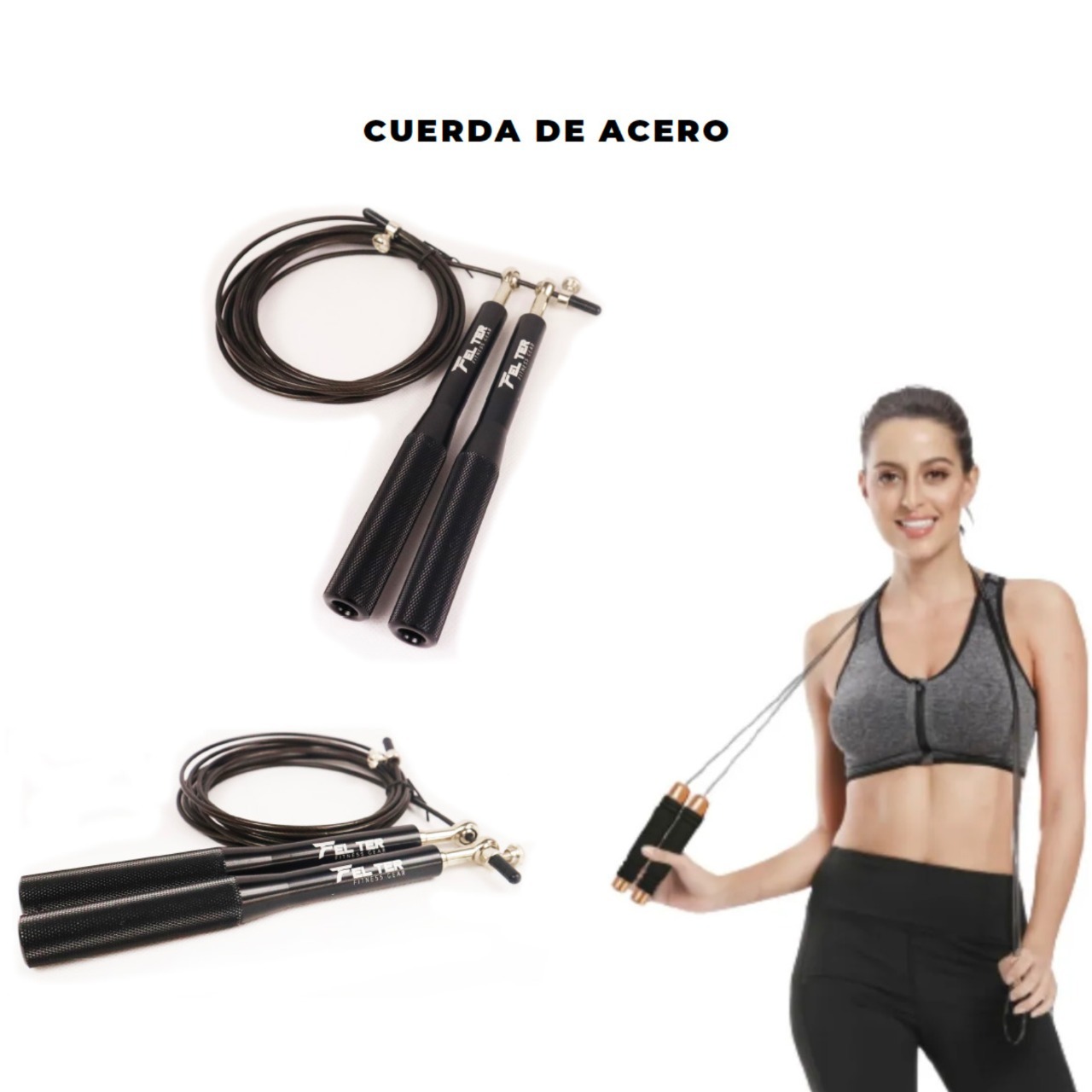 Foto 2 pulgar | Cuerda Para Salto De Acero Inoxidable Felter Fitness, Para Gym, Crossfit, Funcional, Aire Libre.