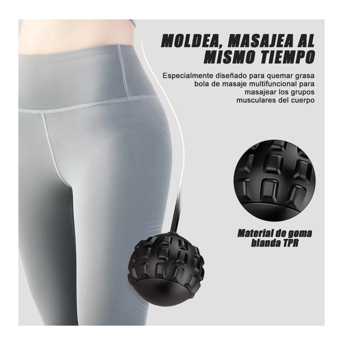 Foto 5 pulgar | Cuerda para Saltar Ajustable Belug color Negro con Bola de Masaje 2 en 1