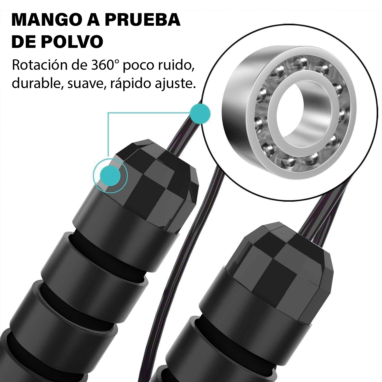 Foto 4 pulgar | Cuerdas para Saltar Altera Kanda con Mango Antideslizante 3m Negra 2 Piezas