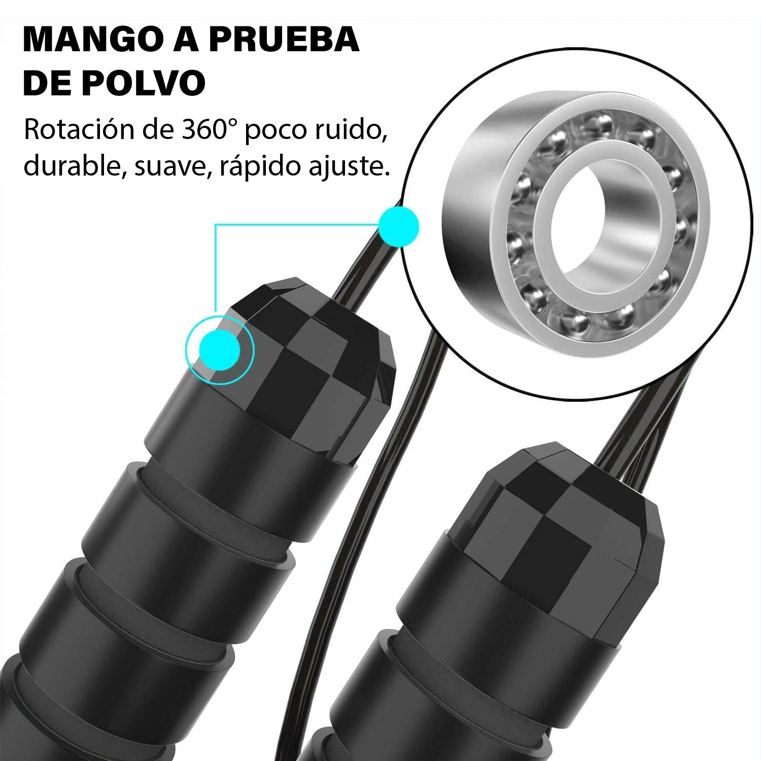 Foto 4 pulgar | Cuerda para Saltar Altera Kanda con Mango Antideslizante 3m Negra 2 Piezas