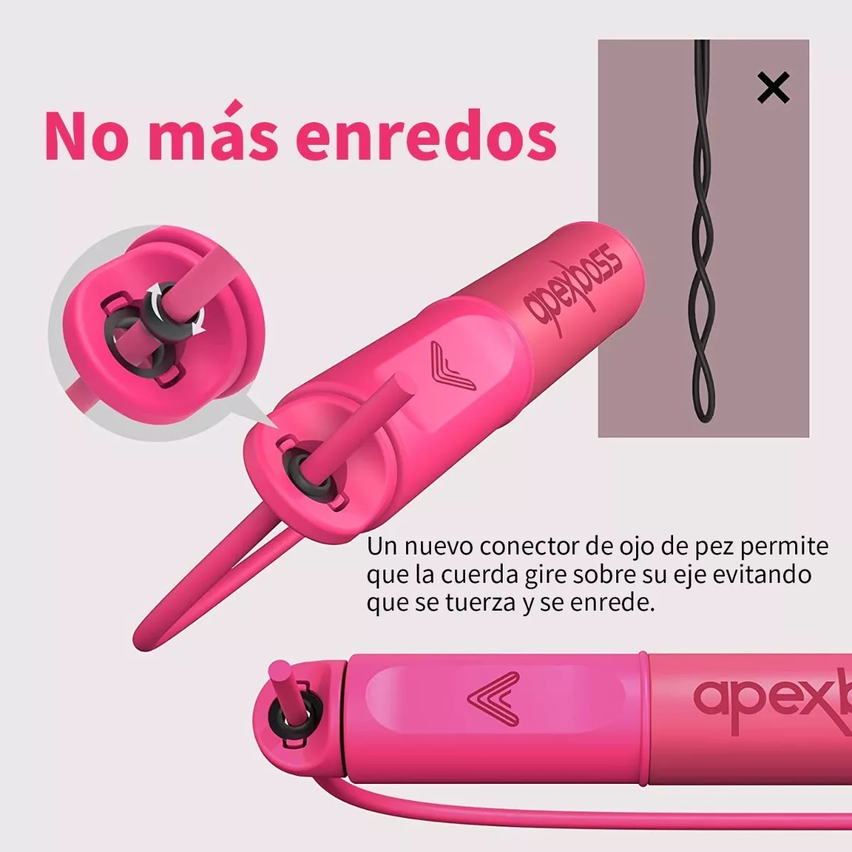 Foto 4 pulgar | Cuerda Para Saltar Con Contador Crossfit Box Gym Eo Safe Imports Esi-13966 Rosa