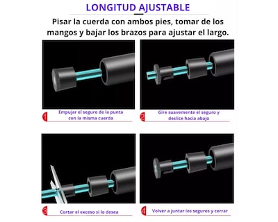 Foto 6 | Cuerda Para Saltar Ocean Fitness Color Negro De Pvc Ajustable