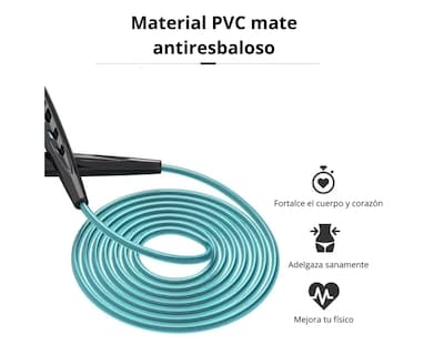 Foto 7 | Cuerda Para Saltar Ocean Fitness Color Negro De Pvc Ajustable