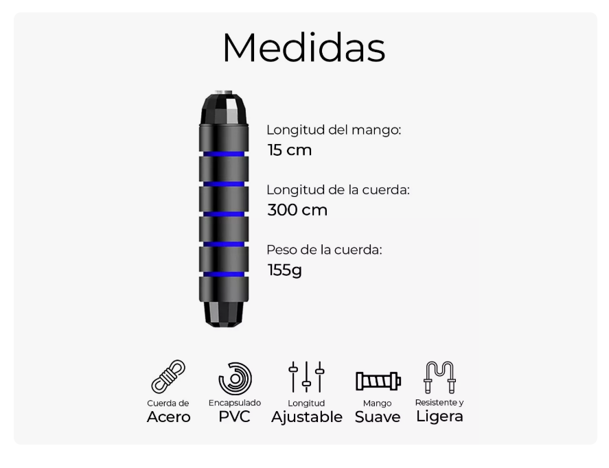 Foto 4 pulgar | Cuerda para Saltar Raganet Ajustable