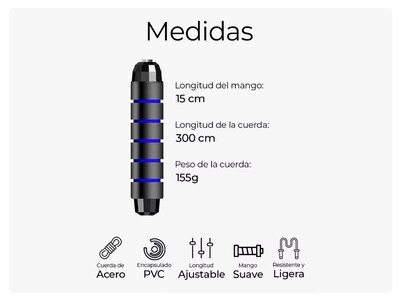 Foto 3 | Cuerda para Saltar Raganet Ajustable